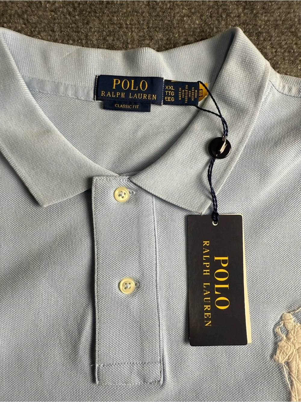 Polo Ralph Lauren Mens XXL Chambray Blue Big Pony Mesh Polo Shirt NWT